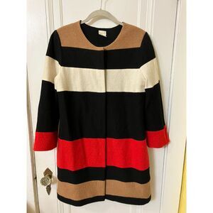 Mod style colorblock wool coat